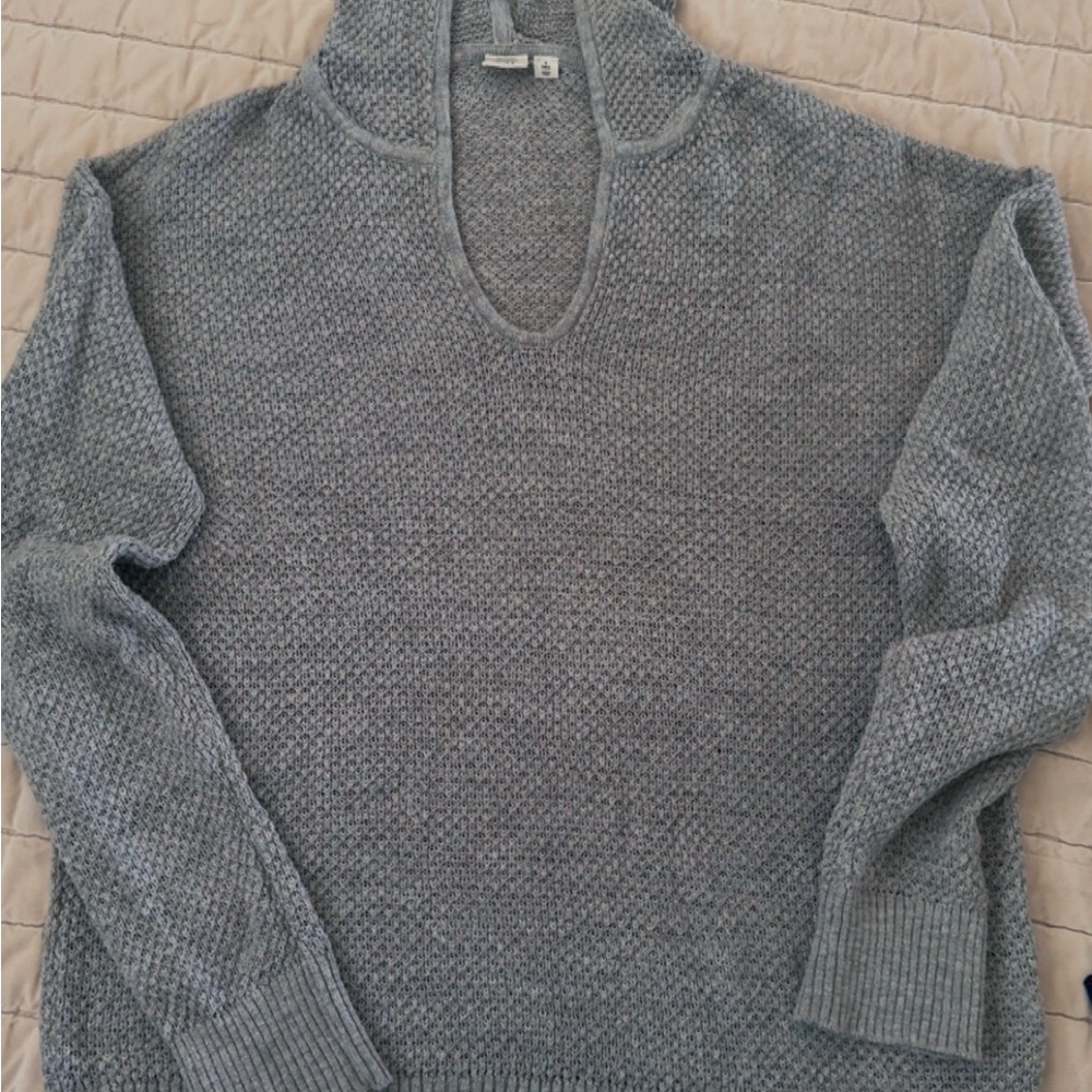 Woman’s Heather Grey Hoodie Knit Sweater